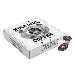 Hula Girl 100 Kona Coffee Single Serve K Kups Box of 25 Hula Girl Store